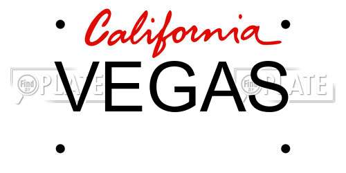 VEGAS California License Plate