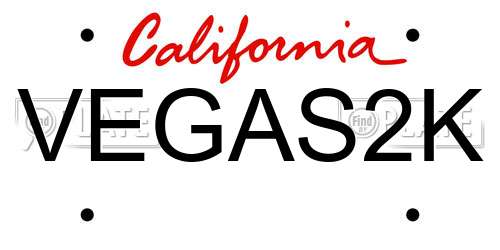 VEGAS2K California License Plate