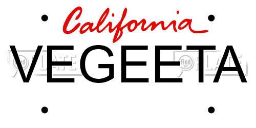 VEGEETA California License Plate