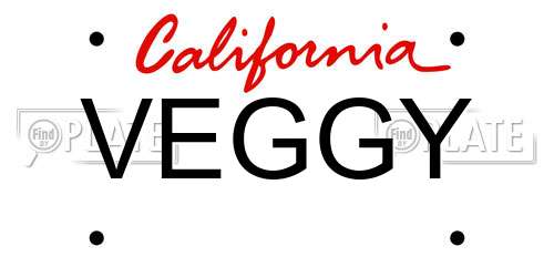 VEGGY California License Plate