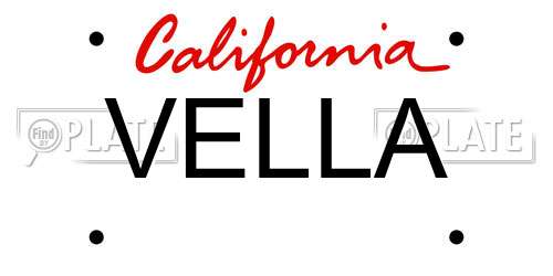 VELLA California License Plate