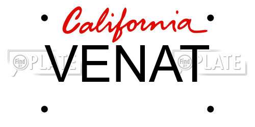 VENAT California License Plate