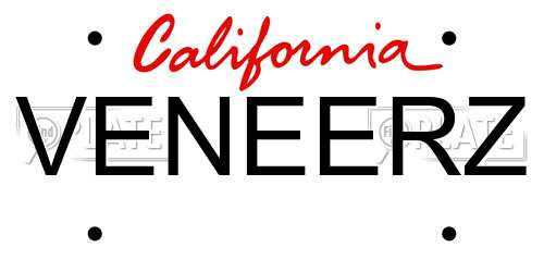 VENEERZ California License Plate