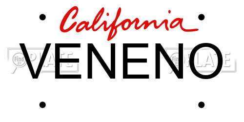 VENENO California License Plate