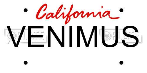VENIMUS California License Plate