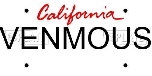 VENMOUS California License Plate