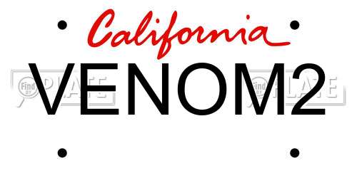 VENOM2 California License Plate