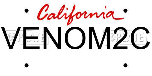 VENOM2C California License Plate