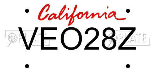 VEO28Z California License Plate