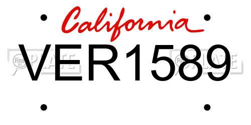 VER1589 California License Plate