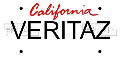 VERITAZ California License Plate
