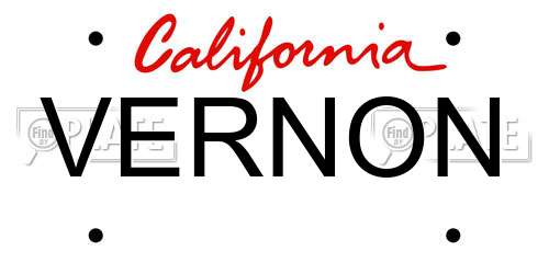 VERNON California License Plate