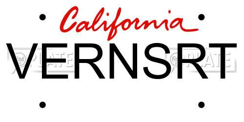 VERNSRT California License Plate