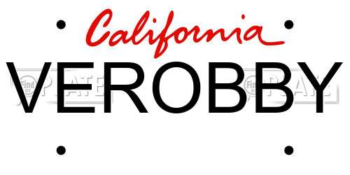 VEROBBY California License Plate