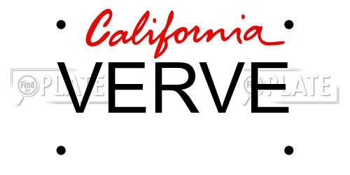 VERVE California License Plate