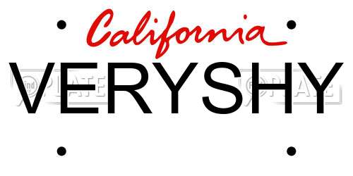 VERYSHY California License Plate
