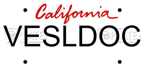 VESLDOC California License Plate