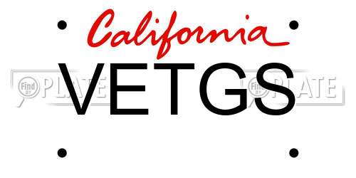 VETGS California License Plate
