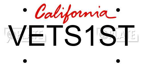 VETS1ST California License Plate