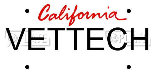 VETTECH California License Plate