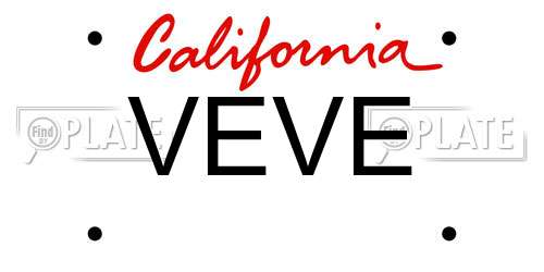 VEVE California License Plate