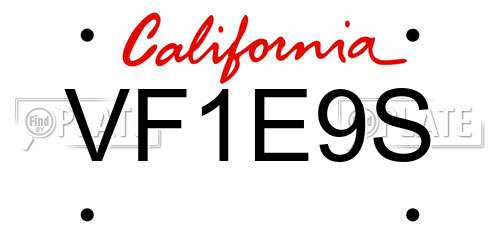 VF1E9S California License Plate