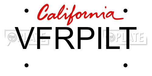 VFRPILT California License Plate