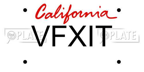 VFXIT California License Plate