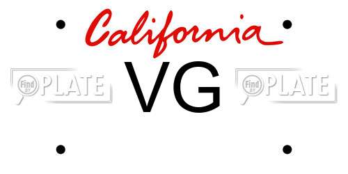 VG California License Plate