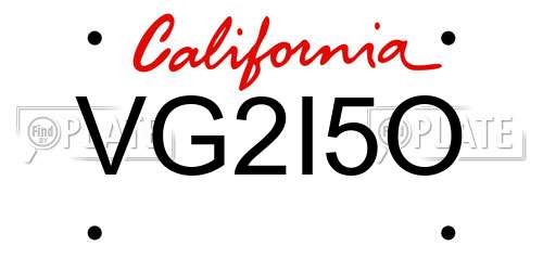 VG2I5O California License Plate
