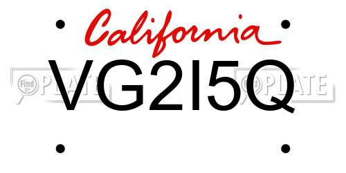 VG2I5Q California License Plate