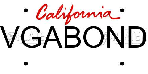 VGABOND California License Plate