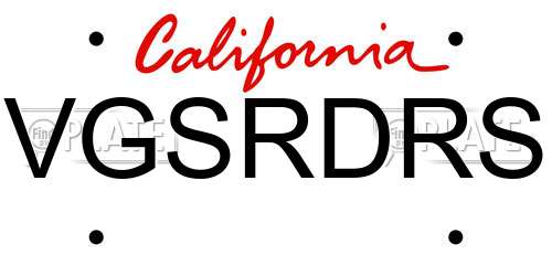 VGSRDRS California License Plate