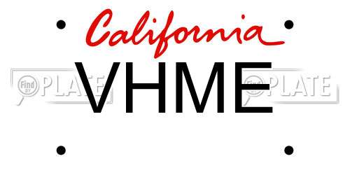VHME California License Plate