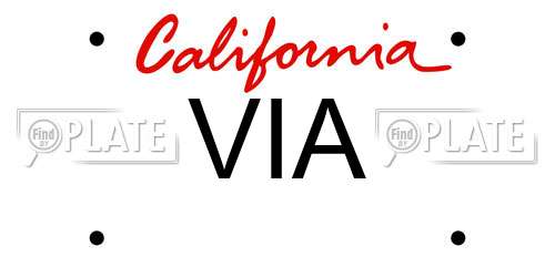 VIA California License Plate