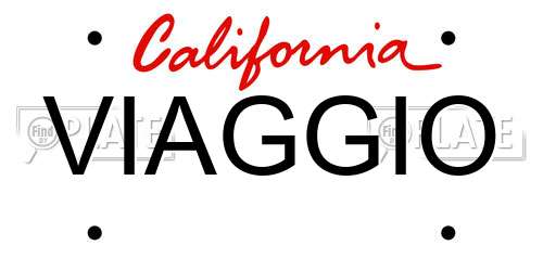 VIAGGIO California License Plate