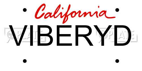 VIBERYD California License Plate