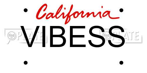 VIBESS California License Plate