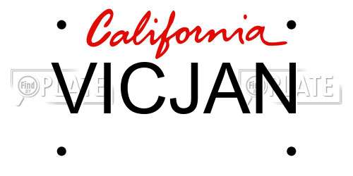 VICJAN California License Plate
