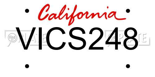 VICS248 California License Plate