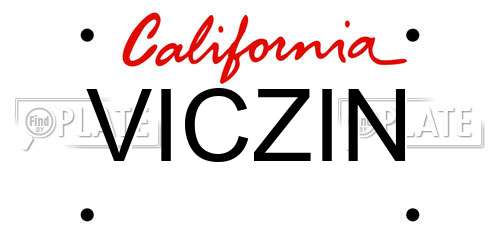 VICZIN California License Plate