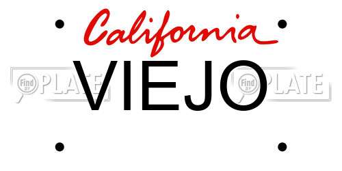 VIEJO California License Plate