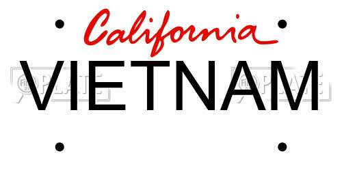 VIETNAM California License Plate