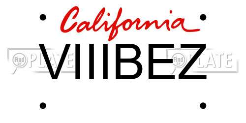 VIIIBEZ California License Plate