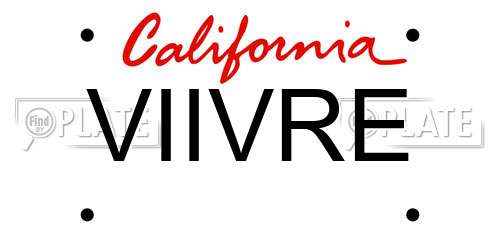 VIIVRE California License Plate