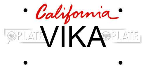 VIKA California License Plate