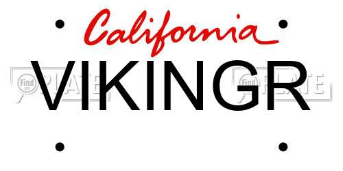 VIKINGR California License Plate