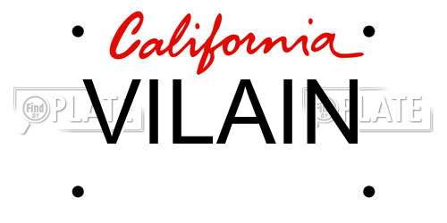 VILAIN California License Plate