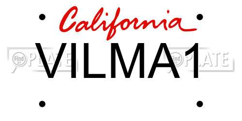 VILMA1 California License Plate