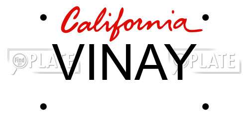 VINAY California License Plate